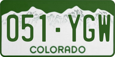 CO license plate 051YGW