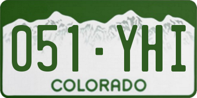 CO license plate 051YHI