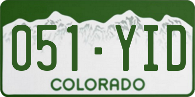 CO license plate 051YID