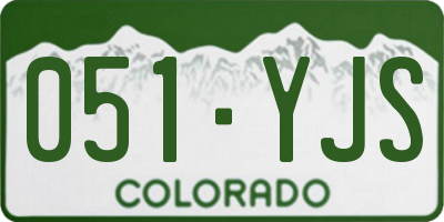 CO license plate 051YJS