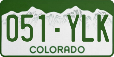 CO license plate 051YLK