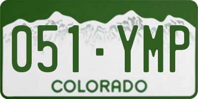 CO license plate 051YMP