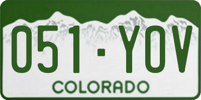 CO license plate 051YOV