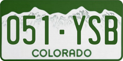 CO license plate 051YSB