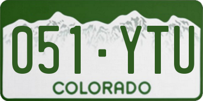 CO license plate 051YTU