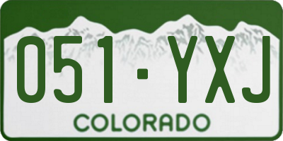 CO license plate 051YXJ