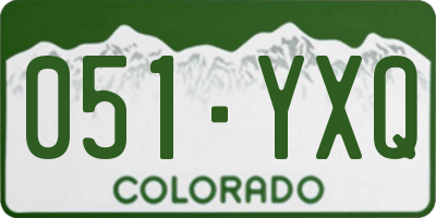 CO license plate 051YXQ