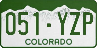 CO license plate 051YZP
