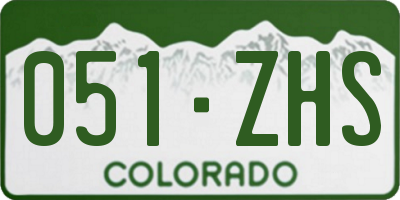 CO license plate 051ZHS
