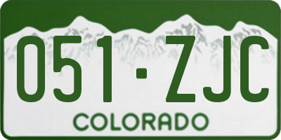 CO license plate 051ZJC