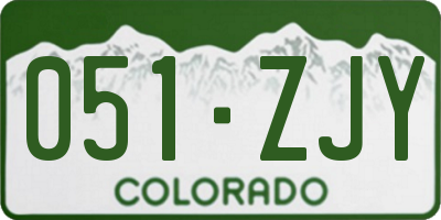 CO license plate 051ZJY