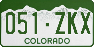 CO license plate 051ZKX