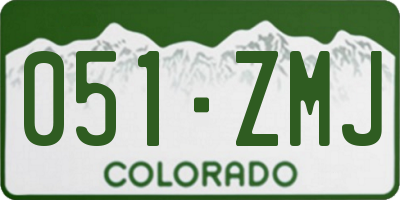 CO license plate 051ZMJ