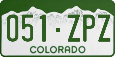 CO license plate 051ZPZ