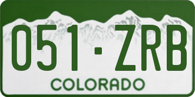 CO license plate 051ZRB