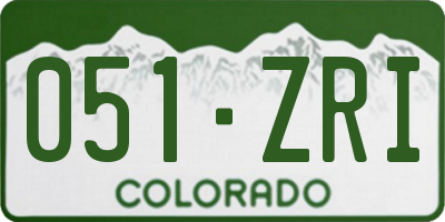 CO license plate 051ZRI