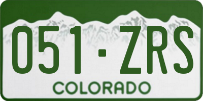 CO license plate 051ZRS