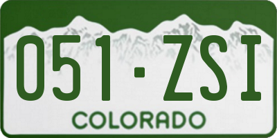 CO license plate 051ZSI