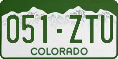 CO license plate 051ZTU