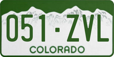 CO license plate 051ZVL