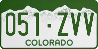 CO license plate 051ZVV