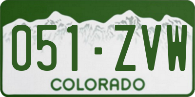 CO license plate 051ZVW