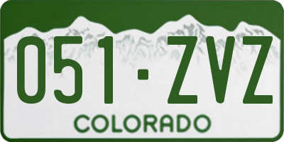 CO license plate 051ZVZ