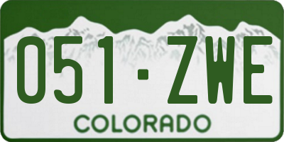 CO license plate 051ZWE