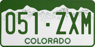 CO license plate 051ZXM