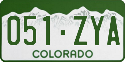 CO license plate 051ZYA