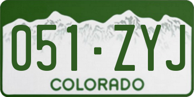 CO license plate 051ZYJ