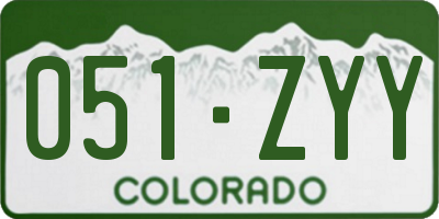 CO license plate 051ZYY