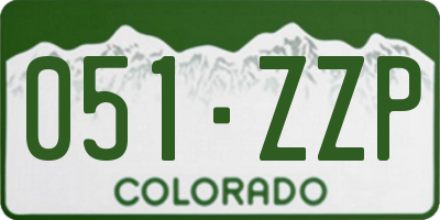 CO license plate 051ZZP