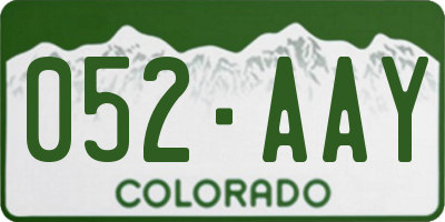 CO license plate 052AAY