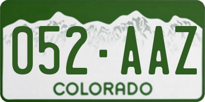 CO license plate 052AAZ