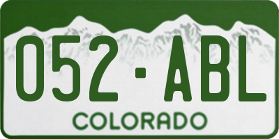 CO license plate 052ABL