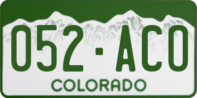 CO license plate 052ACO