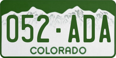 CO license plate 052ADA
