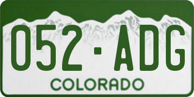 CO license plate 052ADG