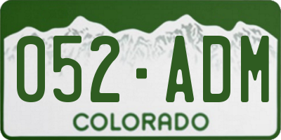 CO license plate 052ADM