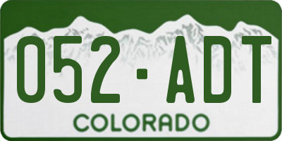 CO license plate 052ADT