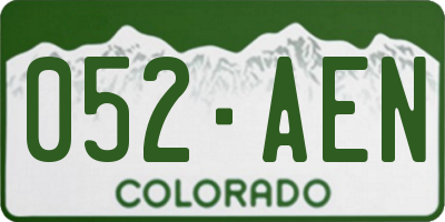 CO license plate 052AEN