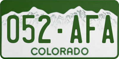 CO license plate 052AFA