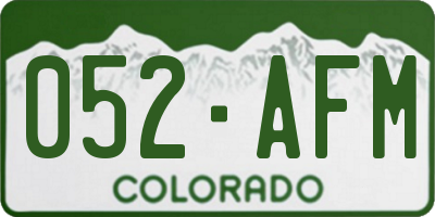 CO license plate 052AFM