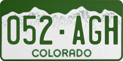 CO license plate 052AGH