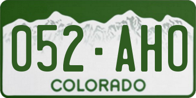 CO license plate 052AHO