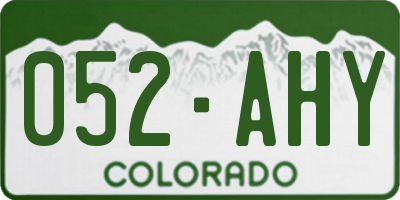 CO license plate 052AHY