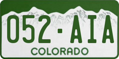 CO license plate 052AIA