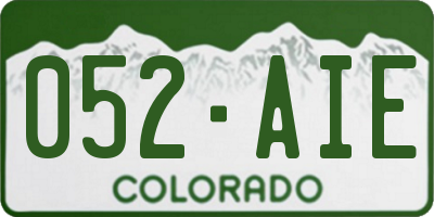 CO license plate 052AIE