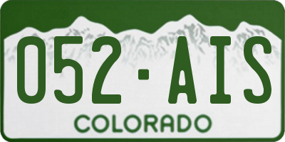 CO license plate 052AIS